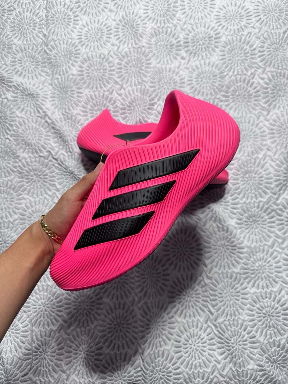 Adidas Purechill Lucid Pink Core Black 10 Men’s Slip Ons KI0065